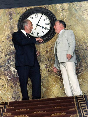 Gambon In Front of Clock